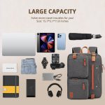 MOLNIA 3 in 1 Laptop Backpack, 17.3 inch Computer Bags for Men, Laptop Backpack for Men, for Travel Bussiness School Men Women, Black - Image 2